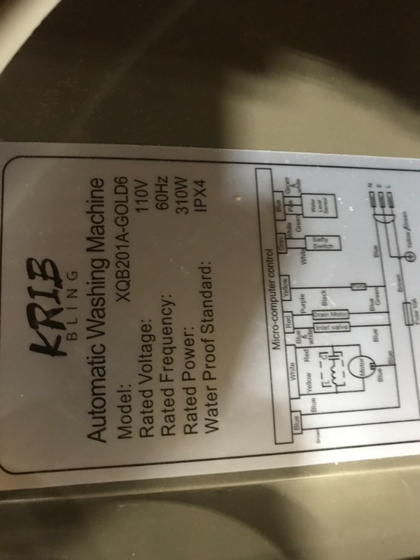 Photo 1 of Full Automatic Washing Machine, 15.6 lbs Top Load Portable Washer with Drain Pump, LED Display with 10 Programs & 8 Water Levels Selections, Ideal for Apartment, Dorm, RV, Camping, Dark Gold