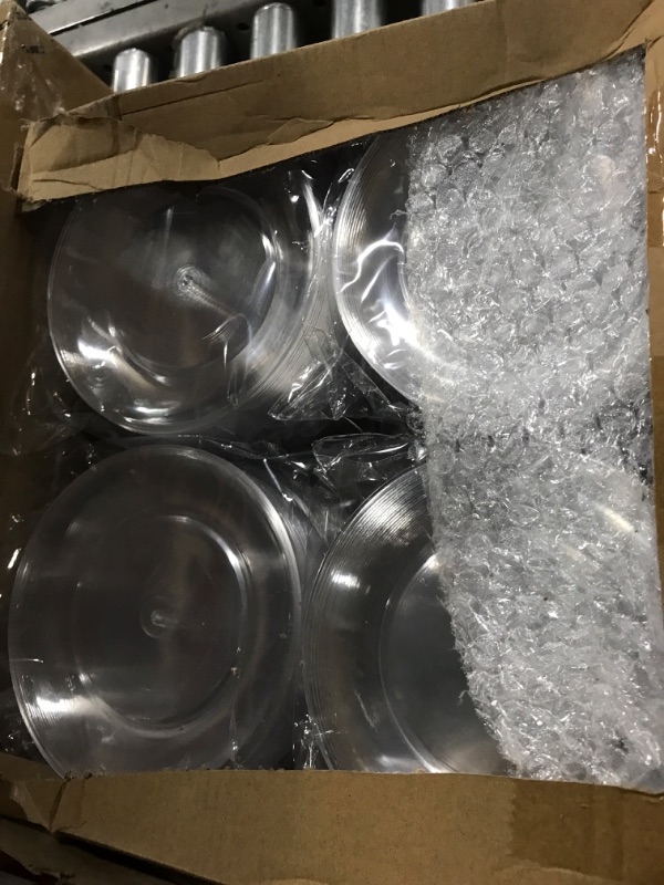 Photo 2 of 200 Pcs Clear Plastic Dessert Plates 5.5 Inch Disposable Cake Plates Small Party Plates Bulk Clear Round Plates for Wedding Dinner Appetizers BBQ Travel Catering Events
