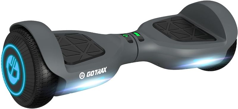 Photo 1 of Gotrax Hoverboard with 6.5" LED Wheels & Headlight, Top 6.2mph & 3.1 Miles Range Power by Dual 200W Motor, UL2272 Certified and 50.4Wh Battery Self Balancing Scooters for 44-176lbs Kids Adults Gray