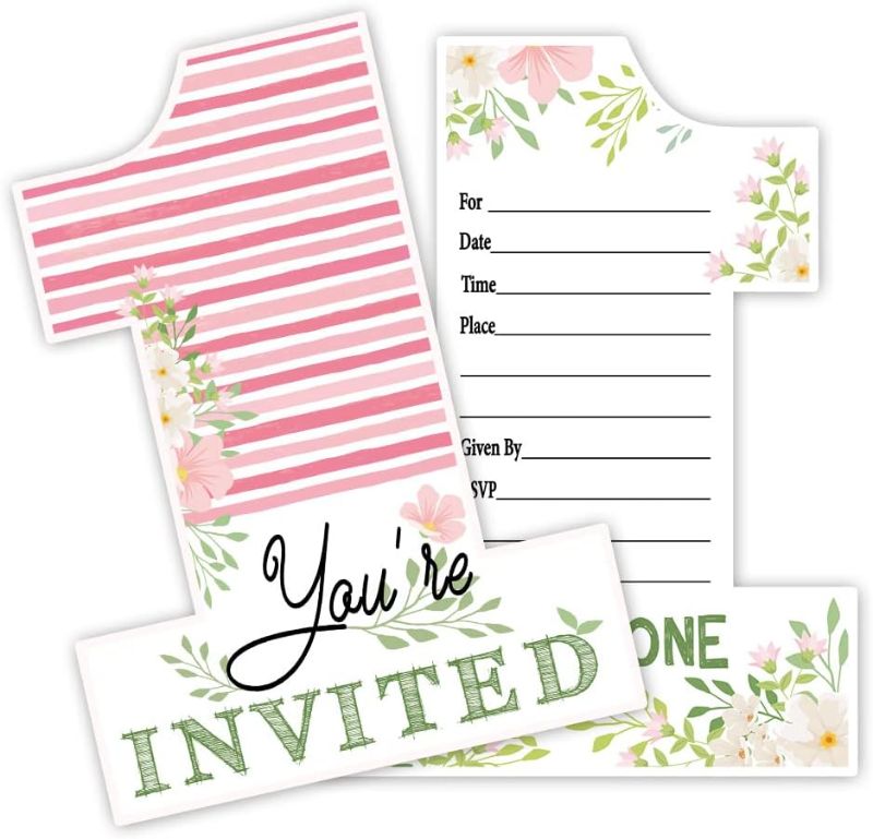 Photo 1 of 15 Pack Wild One Summertime,First Birthday Party,Pool Party Invitation Cards With Envelopes For Teens Adults,Baby Shower Wedding Shaped Fill-In Invitations,Double-Sided