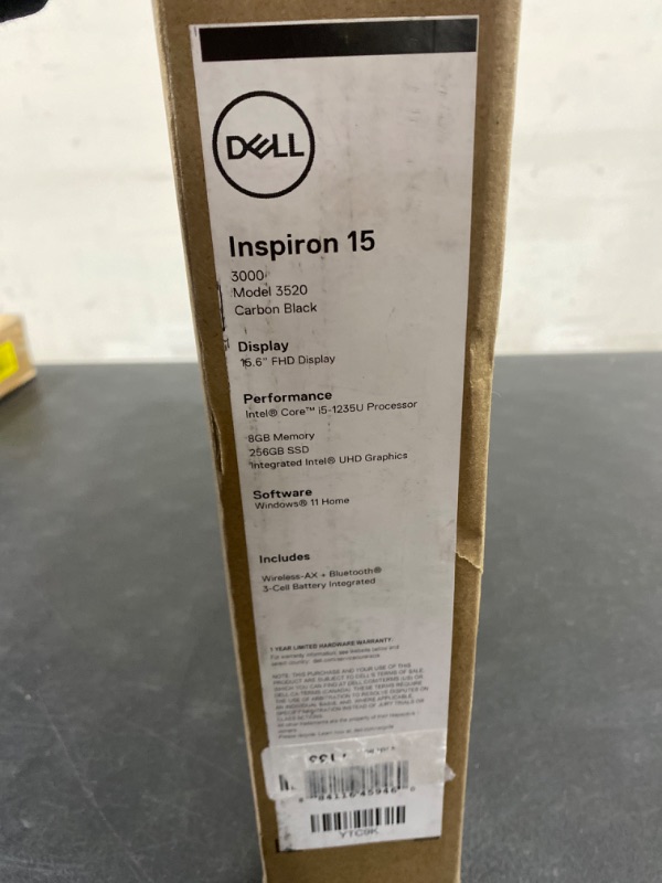 Photo 7 of Dell Inspiron 15 3520 15.6" Touchscreen FHD WVA Laptop (Intel i5-1155G7, 8GB RAM, 256GB SSD, Intel Iris Xe, AC WiFi, Bluetooth 5.0, SD Reader, Webcam, Carbon Black, Win 11 Pro)
