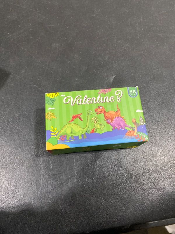 Photo 2 of A Special Valentine's Day Classroom Exchange Gift for Kids - Glow-in-The-Dark Dinosaur Set (28 Cards)- with Fun Party Supplies and Prize Gift Pinat Fillers for Boys and Girls