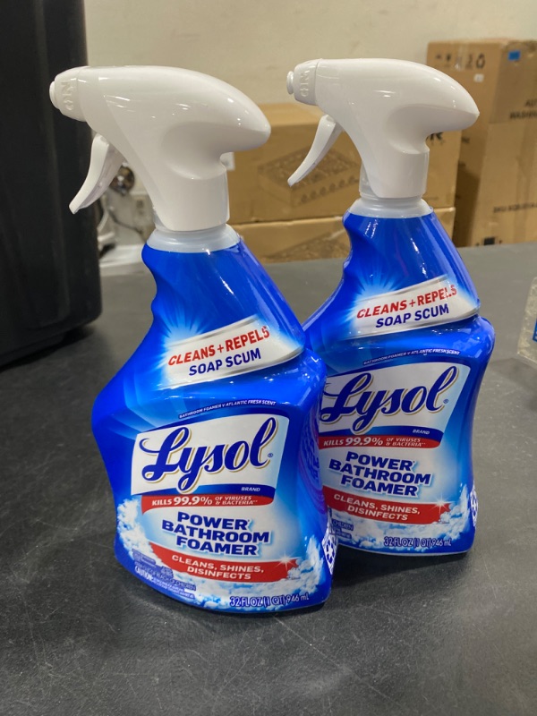 Photo 1 of 2 PACK Lysol Power Foaming Cleaning Spray for Bathrooms, Foam Cleaner for Bathrooms, Showers, Tubs, 32oz