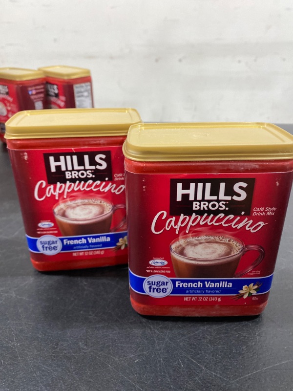 Photo 2 of 2 pack Hills Bros. Cappuccino French Vanilla Sugar Free 16 oz. (Pack of 6)