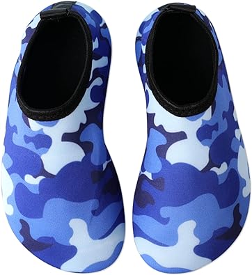 Photo 1 of [Size 9.5] PatPat Blue Camo Slip-On Water Shoes Aqua Socks