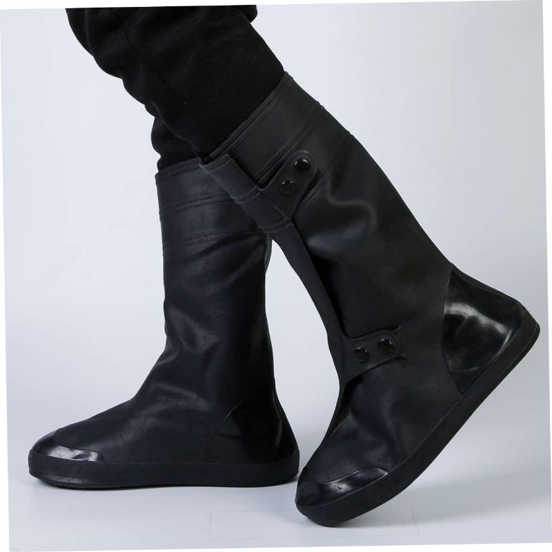 Photo 1 of [Size L] BESPORTBLE Waterproof Tall Shoe Cover rain Shoes Cover Snow Defence Shoe Covers Non Slip Shoe Covers Waterproof Shoes Cover Shoe Protector Non Shoe Covers Thicken Men and Women rain Boots
