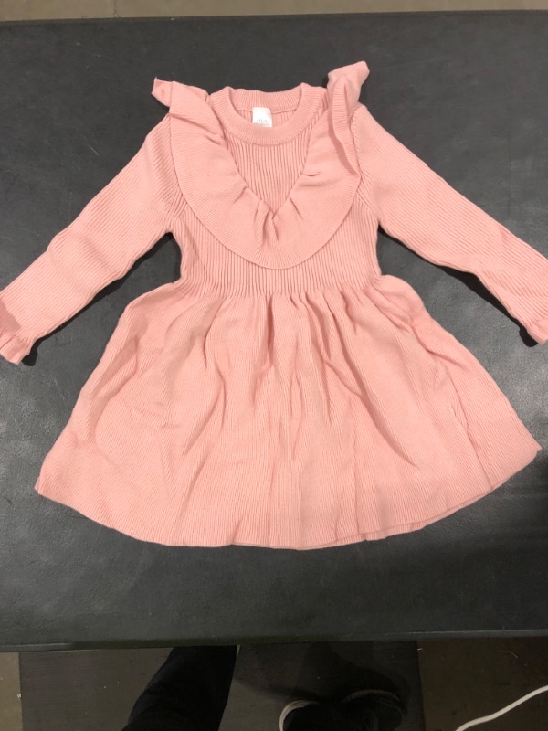 Photo 2 of [Size 5T] Rose Pink Long Sleeve Toddler Dress