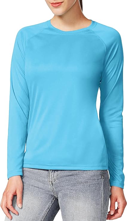 Photo 1 of [Size L] FairyLavie Women's UPF 50+ Long Sleeve Hiking Shirts Sun Protection Outdoor T-Shirt Lightweight Quick Dry Tops for Workout 