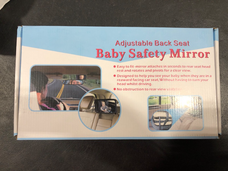 Photo 2 of Baby Car Mirror, Rear Facing Car Mirror with Wide Clear View, Safety Car Seat Mirror Car Monitor for Rear Facing Infant, Shatterproof Baby Mirror, 360° Backseat Mirror, Easily Observe the Baby Move
