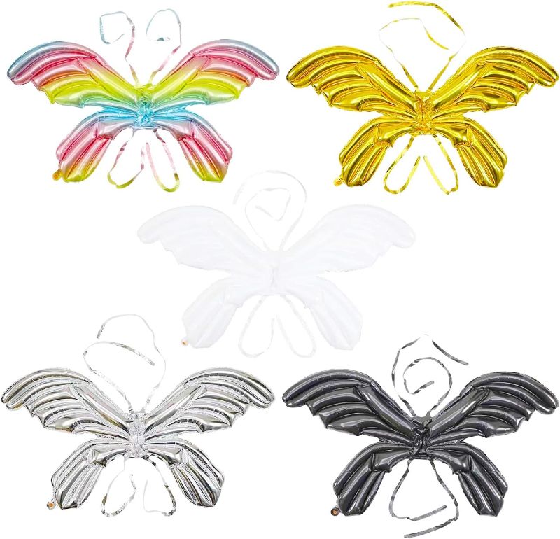 Photo 1 of 5 Pcs (48 x 35 Inch) Butterfly Wing Balloons Colorful Butterfly Fairy Balloons Wing Shaped Foil Mylar Balloon Large Butterfly Balloon for Butterfly Themed Party Wedding Birthday Party Supplies,B 