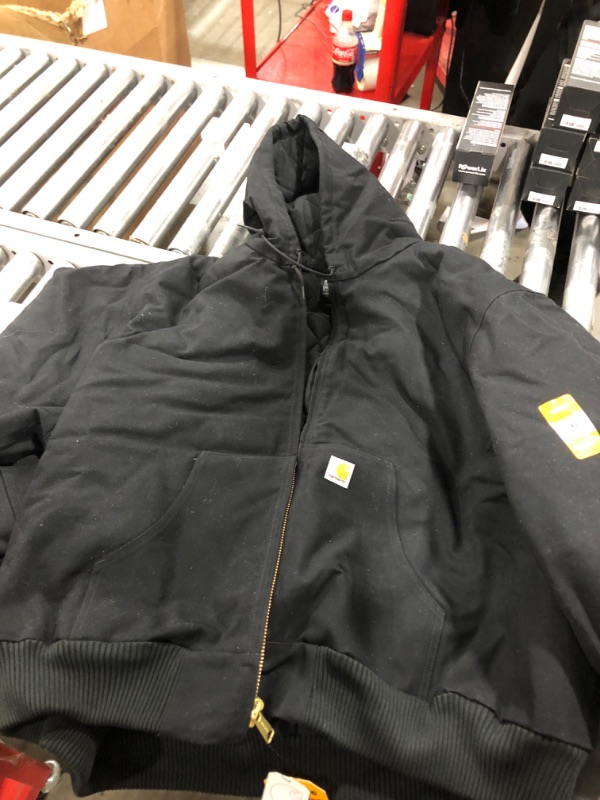Photo 2 of Carhartt Men's Loose Fit Firm Duck Insulated Flannel-Lined Active Jacket 5X-Large Black