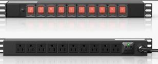 Photo 1 of 10 Outlet Rack Mount Power Strips with Individual Switch,1U Rack Mount PDU Power Strip for Network Server Racks -