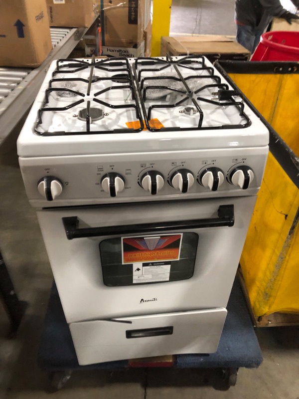 Photo 2 of 20 in. 2.1 cu. ft 4 Burner Gas Range in White