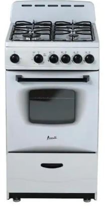 Photo 1 of 20 in. 2.1 cu. ft 4 Burner Gas Range in White