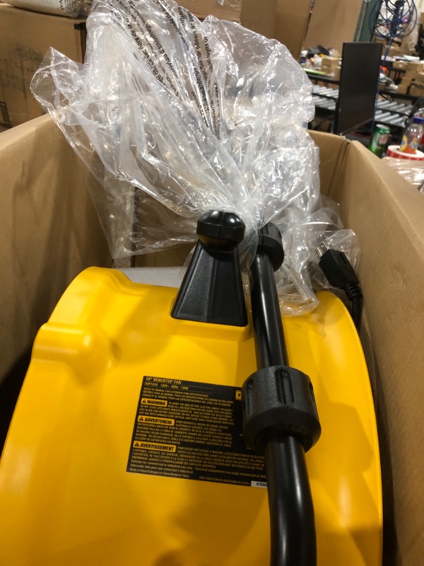 Photo 1 of 16 in. Yellow 3 Speed Benchtop and Hanging Drum Fan