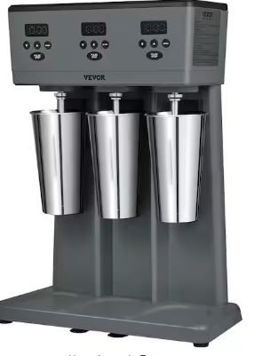 Photo 1 of 2.16 Qt. Grey Milkshake Maker, 375-Watt x 3 Electric Milkshake Machine, Commercial Heads Drink Stand Mixer Blender