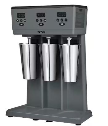 Photo 1 of 2.16 Qt. Grey Milkshake Maker, 375-Watt x 3 Electric Milkshake Machine, Commercial Heads Drink Stand Mixer Blender