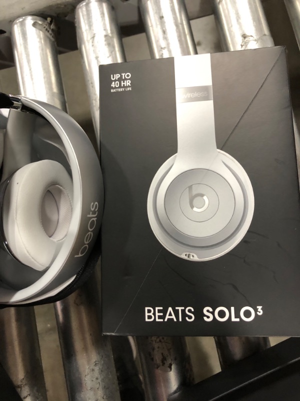 Photo 3 of Beats Solo3 Wireless On-Ear Headphones - Apple W1 Headphone Chip, Class 1 Bluetooth, 40 Hours of Listening Time, Built-in Microphone - Silver (Latest Model) Silver Solo3 Without AppleCare+