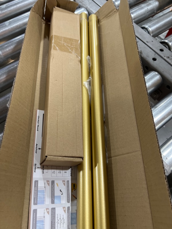 Photo 1 of 2 Pack Gold Curtain Rods for Windows 48 to 84 Inch(4-7ft),1 Inch Diameter Heavy Duty Curtain Rods,Cylindrical End Cap Curtain Rod,Modern Adjustable Drapery Rods,Window Curtains Rod 48-84",Gold 48-84"&2 pack Gold