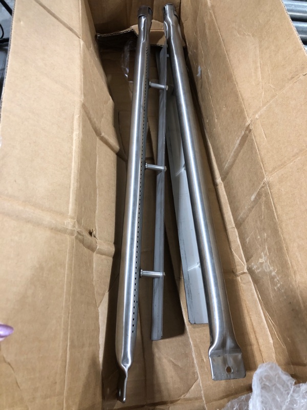 Photo 2 of 24" Stainless Steel Burner Tubes Replacement for Viking VGBQ530-4RT/E, VGBQ5304RE, VGBQ5304RT, VGBQ530T, VGBQ532-3RT/E, VGBQ5323RE, VGBQ5323RE1, VGBQ532T, VGIQ300-2RT, VGIQ410, 2 Pack 15381-2