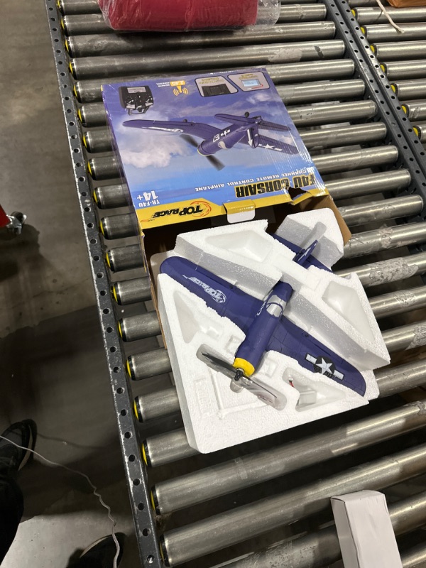 Photo 1 of Top Race Old School Remote Control Airplane – F4U Corsair Fighter Plane with Range Over 300 ft. – Battery Powered 4 Channel RC Plane for Acrobatics and Stunt Flying