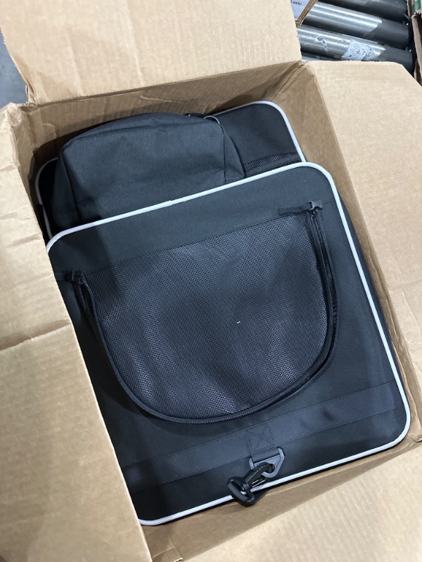 Photo 2 of 24"x17"x17" Pet Carrier for Large Cats or Medium Dogs - Car Travel Carrier with Litter Box, Bowl, and Locking Zipper
