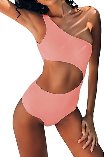 Photo 1 of [Size XL] Avanova Womens One Piece Swimsuit One Shoulder Cut Out High Waisted Bathing Suit

