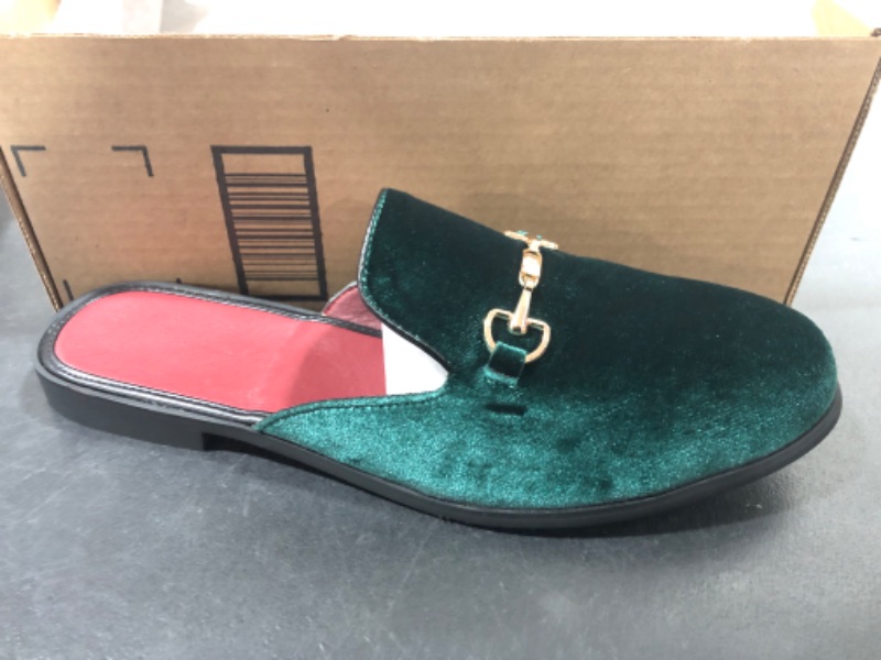 Photo 1 of [Size 13] Men's Emerald Velvet Classy Slides