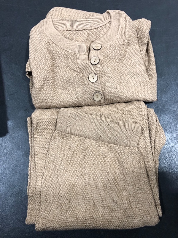 Photo 1 of [Size L] Women's Cozy 2 pc Loungewear Set- Camel