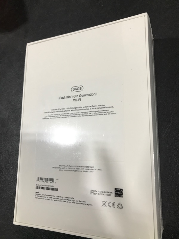 Photo 4 of Apple iPad Mini (6th Generation): with A15 Bionic chip, 8.3-inch Liquid Retina Display, 64GB, Wi-Fi 6, 12MP front/12MP Back Camera, Touch ID, All-Day Battery Life – Starlight WiFi 64GB Starlight Without AppleCare+
CLOSED SEAL PACKAGING -- OPENED ONLY TO I