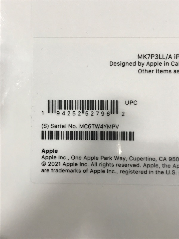 Photo 3 of Apple iPad Mini (6th Generation): with A15 Bionic chip, 8.3-inch Liquid Retina Display, 64GB, Wi-Fi 6, 12MP front/12MP Back Camera, Touch ID, All-Day Battery Life – Starlight WiFi 64GB Starlight Without AppleCare+
CLOSED SEAL PACKAGING -- OPENED ONLY TO I