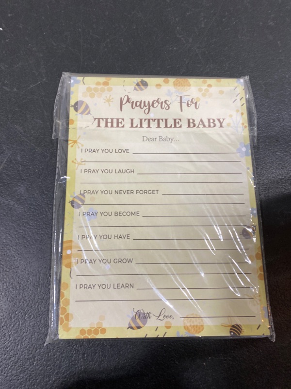 Photo 2 of Baby Shower Game Set - Prayers For The Little Baby Gender Reveal Party Decor Supply - Bumble Bee Baby Shower Games & Activities - Honey Honeycomb Game Pack For Boys and Girls - 30 Game Cards(A06)