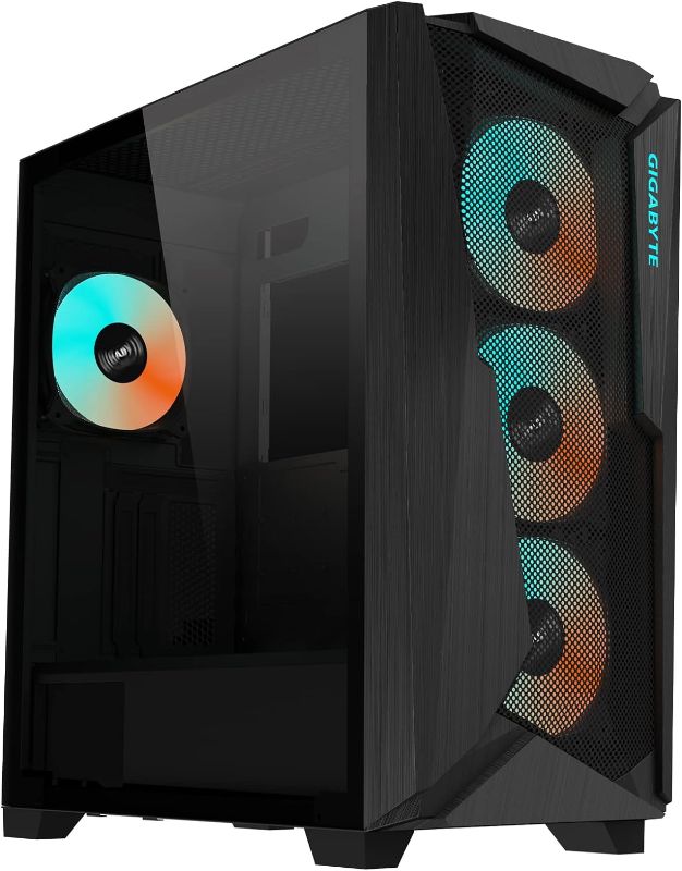 Photo 1 of GIGABYTE C301 Glass - Black Mid Tower PC Gaming Case, Tempered Glass, USB Type-C, 4X ARBG Fans Included (GB-C301G)
