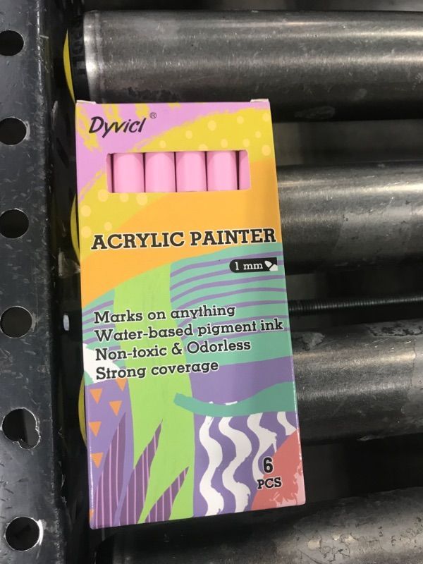 Photo 2 of Dyvicl Pink Paint Pens, Acrylic Pink Paint Markers for Rock Painting, Stone, Ceramic, Glass, Wood, Fabric, Canvas, Metal, DIY Crafts Making, 6 Pack Acrylic Paint Markers Fine Point