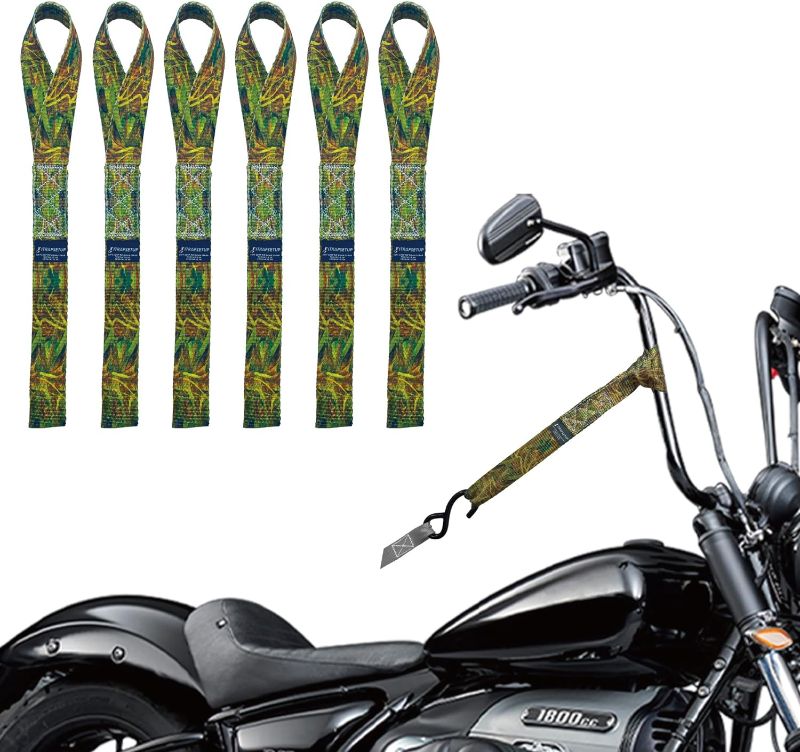 Photo 1 of 2-Soft Loop Tie Down Straps | 1.5 x 18 inches- 10, 000lbs Break Strength | 6 Pack | Loop Tie Down Extension Straps for Securing Dirt Bike, ATV,UTV, Motorcycle | CAMO | by PITRAPSETUP