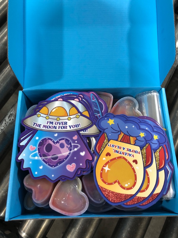Photo 2 of 30 Pack Galaxy Slime Hearts, Valentines Day Gifts Cards for Kids Classroom Exchange Prize, Valentine's Party Favors for Boys Girls, Valentine's Greeting Cards, Valentine Exchange Gifts
