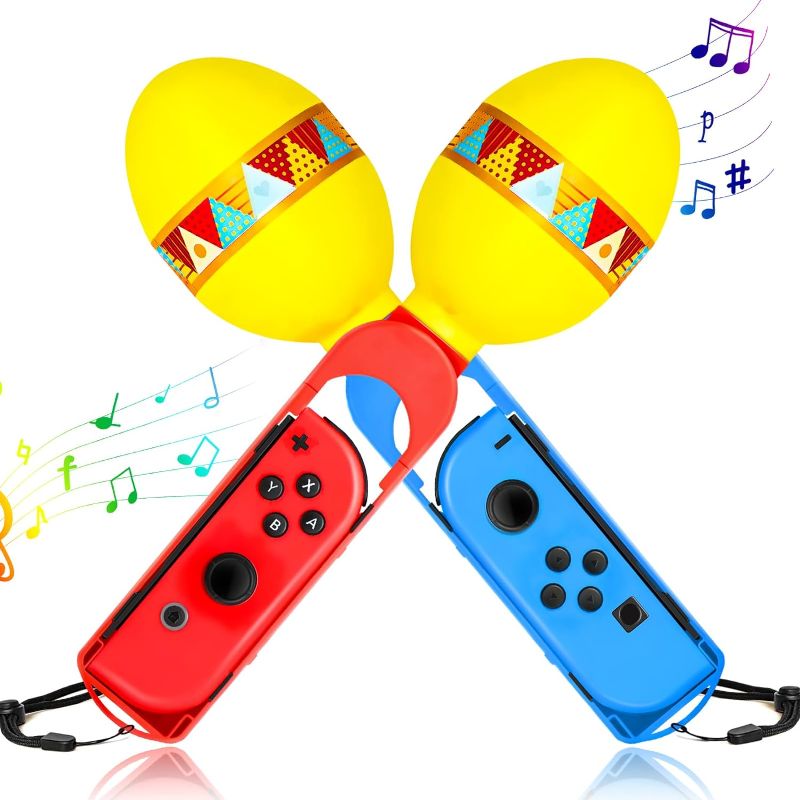Photo 1 of Switch Samba de Amigo Central Sand Hammer Hand Grip Controller for Nintendo Joycon Games, Switch OLED Sports Game Accessories for Kids