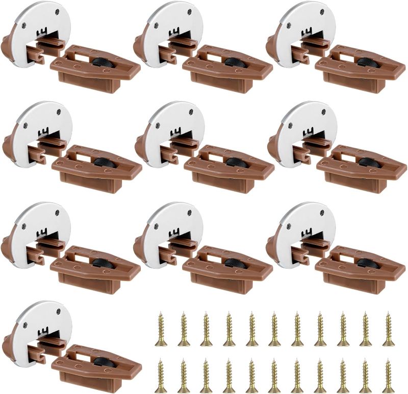 Photo 1 of 10 Sets Drawer Replacement Parts Drawer Slides Rail Replacement Kit Improved Commercial Style Drawer Stopper with Rollers Drawer Track Guide Metal Backplate for Dressers, Hutches and Drawer