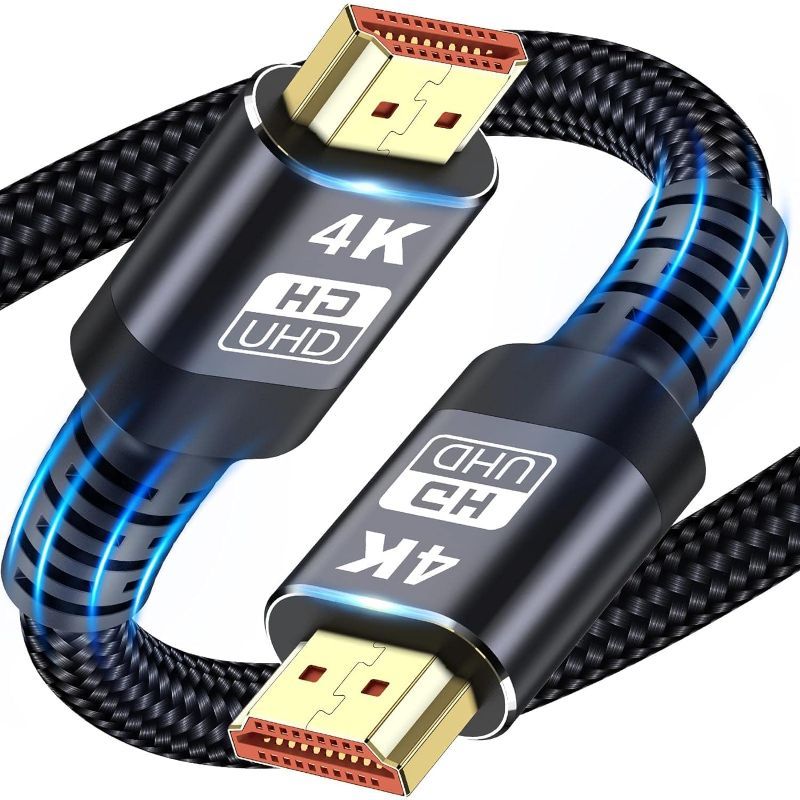 Photo 1 of 2 PK - 4K HDMI Cable, 1M/3.3FT Ultra High Speed Braided HDMI Lead 18Gbps 2.0 Braided Cord Support 4K@60Hz, ARC, HDR, 3D, Ethernet Compatible with All HDMI Devices