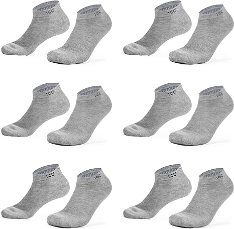 Photo 1 of Mens 6-Pack Running Socks No Show Boat Socks Low Cut Arch Support Comfort Cushioned Non Slip Athletic Socks,YH230701-Grey
