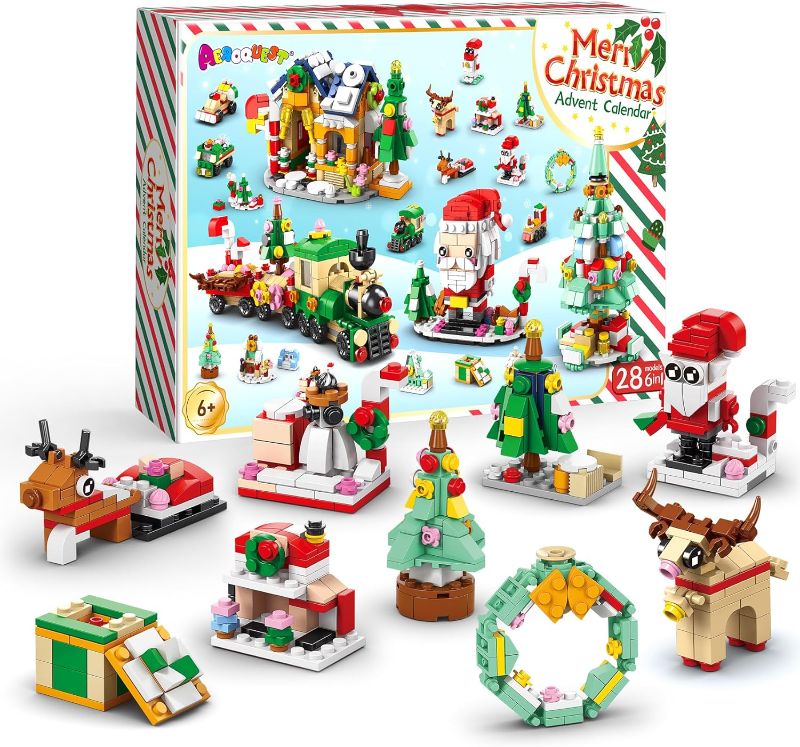 Photo 1 of Advent Calendar 2023 - Toy Building Sets for Christmas Holiday Countdown Building Block Sets for kids Toy Gift Idea to Adventure with Daily Collectible Surprises(Christmas Tree)
