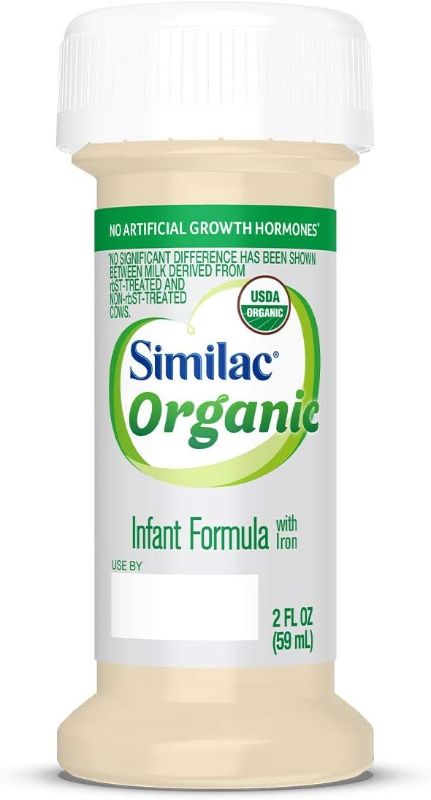 Photo 1 of Similac Organic Infant Formula with Iron, Ready to Feed, 2 Fl Oz (Pack of 48) ***EXP 06/01/2024***
