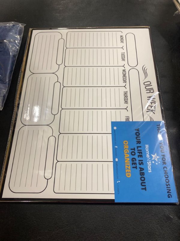 Photo 1 of HomeN’Stars Weekly White Board Dry Erase, Magnetic Weekly Planner for Fridge, Weekly Calendar Whiteboard Planner - Stain Resistant Technology - 3 Fine Tip Markers, Eraser, 10 Icons, 16inchX12inch 16" X 12" White