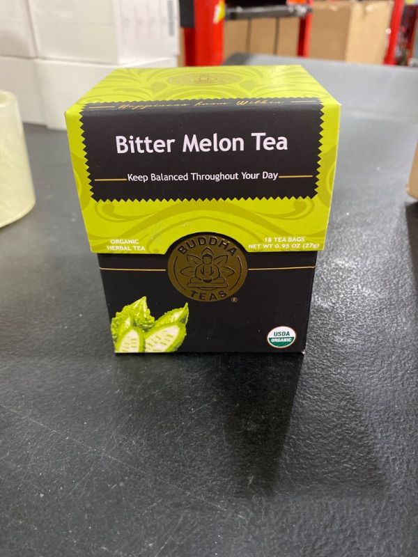 Photo 2 of Organic Bitter Melon - Kosher, Caffeine-Free, GMO-Free - 18 Bleach-Free Tea Bags 18 Count (Pack of 1) EXP 10/2025