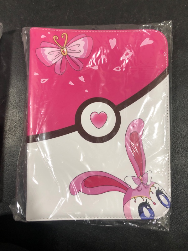 Photo 1 of Card Binder 4 Pocket, Trading Zipper Cards Album with 504 Card Sleeves, Cards Collector Holder Book Gifts for Girls, Pink