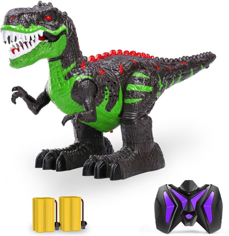 Photo 1 of TEMI 8 Channels 2.4G Remote Control T-rex Dinosaur Toy for Kids 3-7, Rechargeable Electric Walking Jurassic Tyrannosaurus Robot with Lights & Sounds, Gift for 3+ Years Boys Girls 1 pack with remote