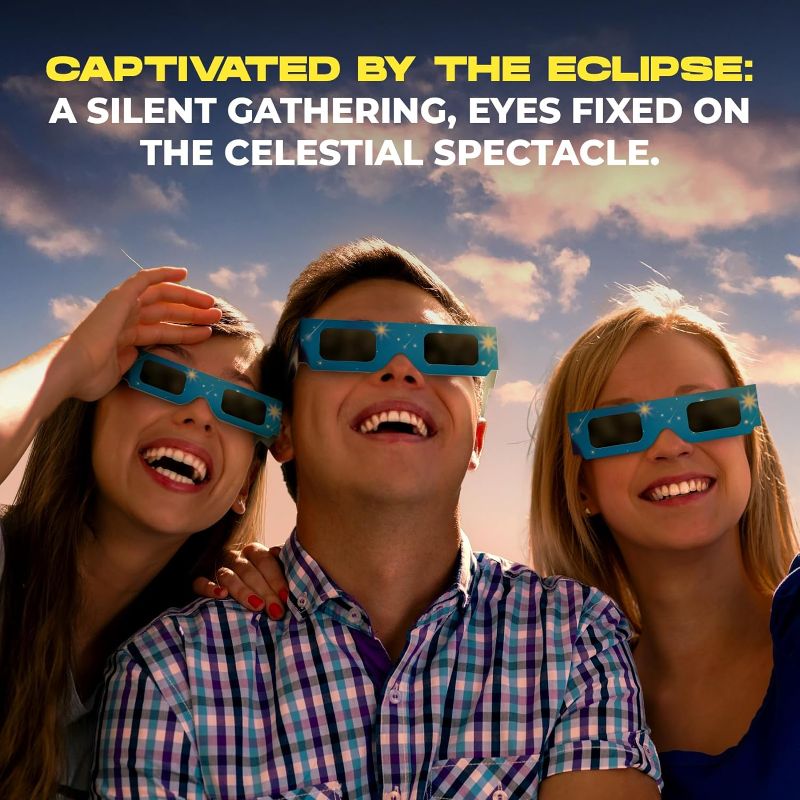 Photo 2 of (5 Pack) CE and ISO Certified Solar Eclipse Observation Glasses