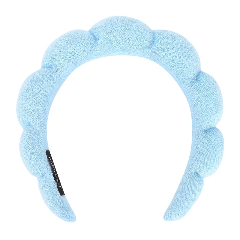 Photo 1 of Women Spa Headband for Washing Face Makeup Headband Puffy Sponge Headbands Skincare Headbands for Women Girls Terry Cloth Headband for Skincare Makeup Removal Shower Hair Accessories (Blue)
