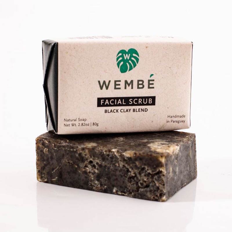 Photo 1 of 1pc Wembé Soap Bar Handmade in Paraguay + Natural Essential Oils & Fruits - Black Clay Face Scrub (2.82oz)