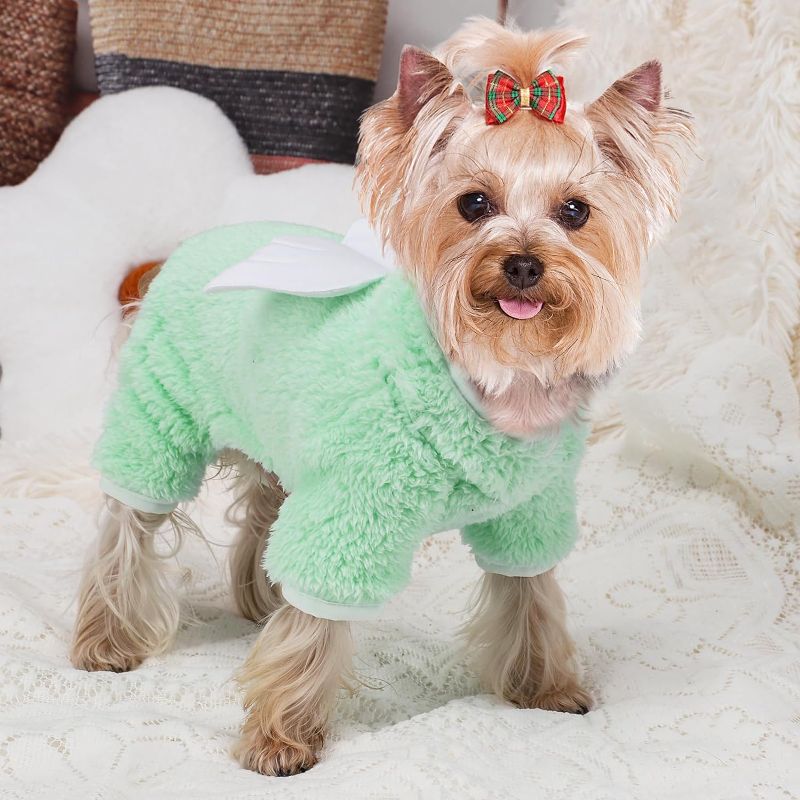 Photo 1 of [Size S] Dog Sweaters for Small Dogs Male, Winter Fleece Pajamas Jumpsuits Pet Doggie Clothes Cat Sweater Puppy Sweater Pjs Warm Small Dog Sweater for Chihuahua Yorkie Teacup